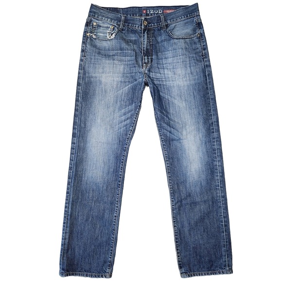 IZOD Jeans Mens 34x32 Y2k Denim Regular Fit‎ Preppy Everyday Casual Basic Church - Picture 1 of 7